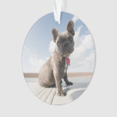 最も可愛い赤ん坊の動物 |ブルドッグフランスのボート オーナメント (正面)