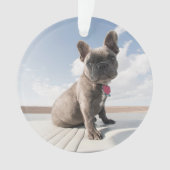 最も可愛い赤ん坊の動物 |ブルドッグフランスのボート オーナメント (正面)