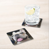 最も可愛い赤ん坊の動物 |ブルドッグフランスの顔 スクエアペーパーコースター (インサイチュ)