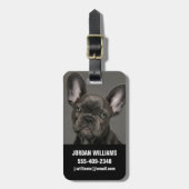 最も可愛い赤ん坊の動物 |ブルドフランスのッグ ラゲッジタグ (正面縦)