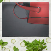 最も可愛い赤ん坊の動物 |ブルフランスのドッグレッドハンドバッグ キッチンタオル (折り畳み)