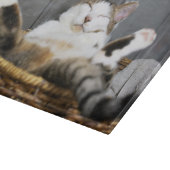 最も可愛い赤ん坊の動物 |ベッドの中の猫 カッティングボード (角)