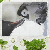 最も可愛い赤ん坊の動物 |ベビーエンペエンペンギン キッチンタオル (折り畳み)