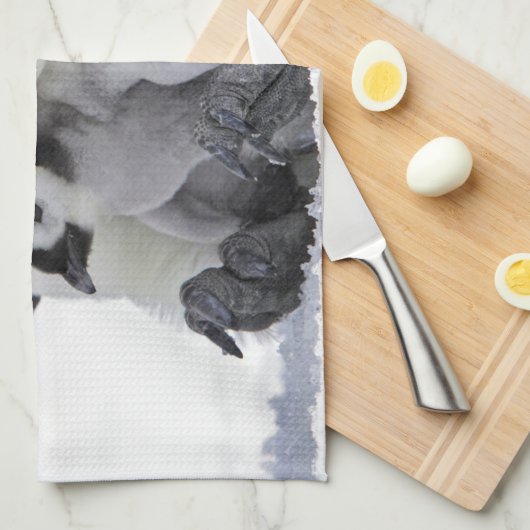 最も可愛い赤ん坊の動物 |ベビーエンペエンペンギン キッチンタオル (四つ折り)