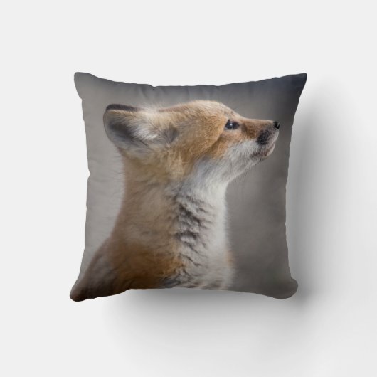 最も可愛い赤ん坊の動物 |ベビーキツネポートレート クッション (裏面)
