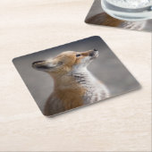 最も可愛い赤ん坊の動物 |ベビーキツネポートレート スクエアペーパーコースター (アングル)
