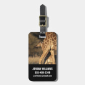 最も可愛い赤ん坊の動物 |ベビーキリンと親 ラゲッジタグ (正面縦)