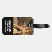 最も可愛い赤ん坊の動物 |ベビーキリンと親 ラゲッジタグ (裏面横)