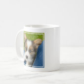 最も可愛い赤ん坊の動物 |ベビーコーギを私の膝に コーヒーマグカップ (正面左)