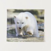 最も可愛い赤ん坊の動物 |ベビーシロクマ タペストリー (正面(横))