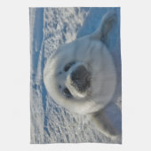 最も可愛い赤ん坊の動物 |ベビーシール キッチンタオル (縦)