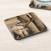 最も可愛い赤ん坊の動物 |ベビーゾウ&ママ コースター (左側)