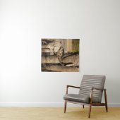 最も可愛い赤ん坊の動物 |ベビーゾウ&ママ タペストリー (インサイチュ(横))