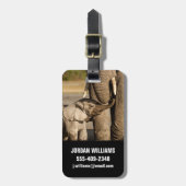 最も可愛い赤ん坊の動物 |ベビーゾウ&ママ ラゲッジタグ (正面縦)