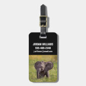 最も可愛い赤ん坊の動物 |ベビーゾウKenya Africa ラゲッジタグ (正面縦)