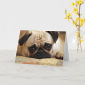 最も可愛い赤ん坊の動物 |ベビーパピー カード (黄色い花)