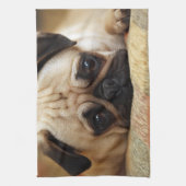 最も可愛い赤ん坊の動物 |ベビーパピー キッチンタオル (縦)