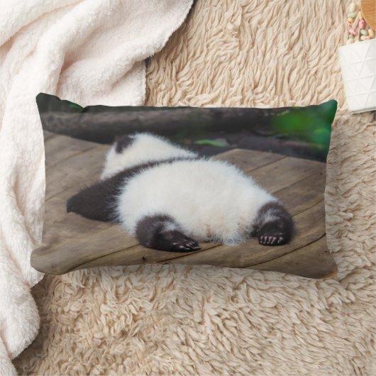 最も可愛い赤ん坊の動物 |ベビーパンダ眠り ランバークッション (ブランケット)