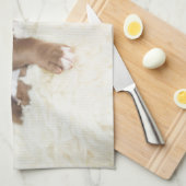 最も可愛い赤ん坊の動物 |ベビーピットブルパピー キッチンタオル (四つ折り)