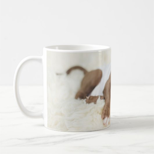 最も可愛い赤ん坊の動物 |ベビーピットブルパピー コーヒーマグカップ (左)