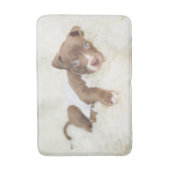 最も可愛い赤ん坊の動物 |ベビーピットブルパピー バスマット (正面縦)