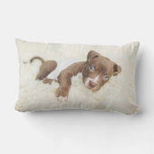 最も可愛い赤ん坊の動物 |ベビーピットブルパピー ランバークッション (裏面)