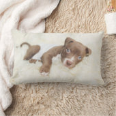 最も可愛い赤ん坊の動物 |ベビーピットブルパピー ランバークッション (ブランケット)