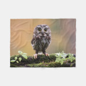 最も可愛い赤ん坊の動物 |ベビーフクロウ フリースブランケット (正面(横))