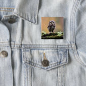 最も可愛い赤ん坊の動物 |ベビーフクロウ 缶バッジ (インサイチュ)