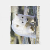 最も可愛い赤ん坊の動物 |ベビーホッキョクグマ フリースブランケット (正面)