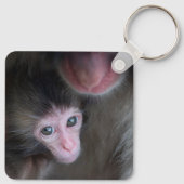 最も可愛い赤ん坊の動物 |ベビーマカケのサル&マザー キーホルダー (裏面)