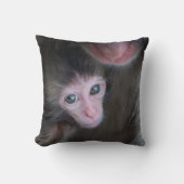 最も可愛い赤ん坊の動物 |ベビーマカケのサル&マザー クッション (正面)