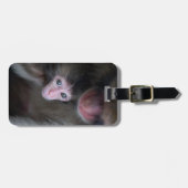 最も可愛い赤ん坊の動物 |ベビーマカケのサル&マザー ラゲッジタグ (正面横)