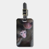 最も可愛い赤ん坊の動物 |ベビーマカケのサル&マザー ラゲッジタグ (正面縦)