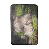 最も可愛い赤ん坊の動物 |ベビーレッドキツネキットスリープ バスマット (正面縦)