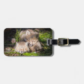 最も可愛い赤ん坊の動物 |ベビーレッドキツネキットスリープ ラゲッジタグ (正面横)