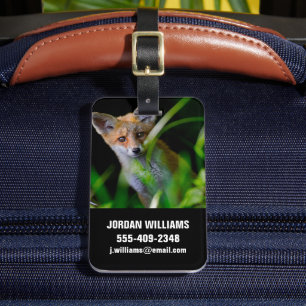 最も可愛い赤ん坊の動物  ベビーレッドキツネ ラゲッジタグ