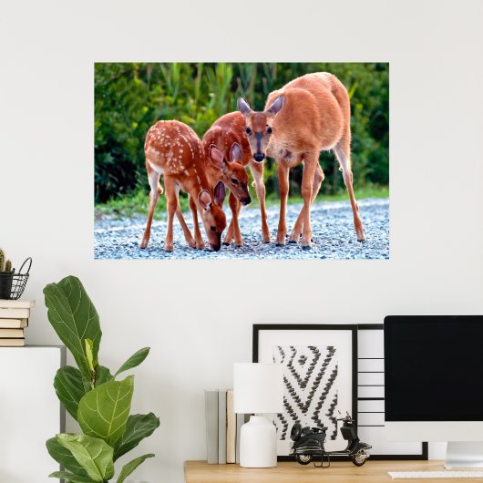 最も可愛い赤ん坊の動物 |ベビー付き ポスター (ホームオフィス)