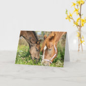 最も可愛い赤ん坊の動物 |ホース子馬 カード (黄色い花)