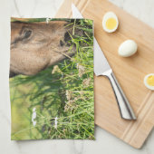 最も可愛い赤ん坊の動物 |ホース子馬 キッチンタオル (四つ折り)