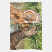 最も可愛い赤ん坊の動物 |ホース子馬 キッチンタオル (縦)