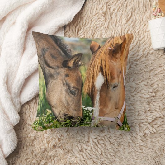 最も可愛い赤ん坊の動物 |ホース子馬 クッション (ブランケット)