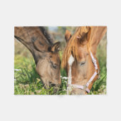 最も可愛い赤ん坊の動物 |ホース子馬 フリースブランケット (正面(横))