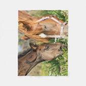 最も可愛い赤ん坊の動物 |ホース子馬 フリースブランケット (正面)