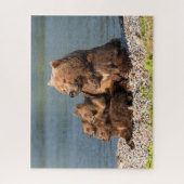 最も可愛い赤ん坊の動物 |マザーベア&カブス ジグソーパズル (縦)