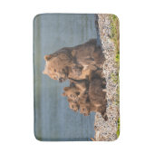 最も可愛い赤ん坊の動物 |マザーベア&カブス バスマット (正面縦)