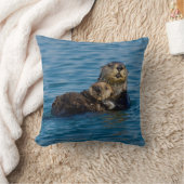最も可愛い赤ん坊の動物 |マザー&ベビーシーオッター クッション (ブランケット)