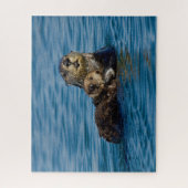 最も可愛い赤ん坊の動物 |マザー&ベビーシーオッター ジグソーパズル (縦)