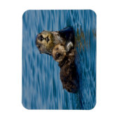 最も可愛い赤ん坊の動物 |マザー&ベビーシーオッター マグネット (縦)