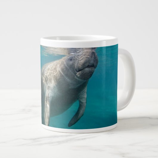 最も可愛い赤ん坊の動物 |マネージャとベビー ジャンボコーヒーマグカップ (正面右)